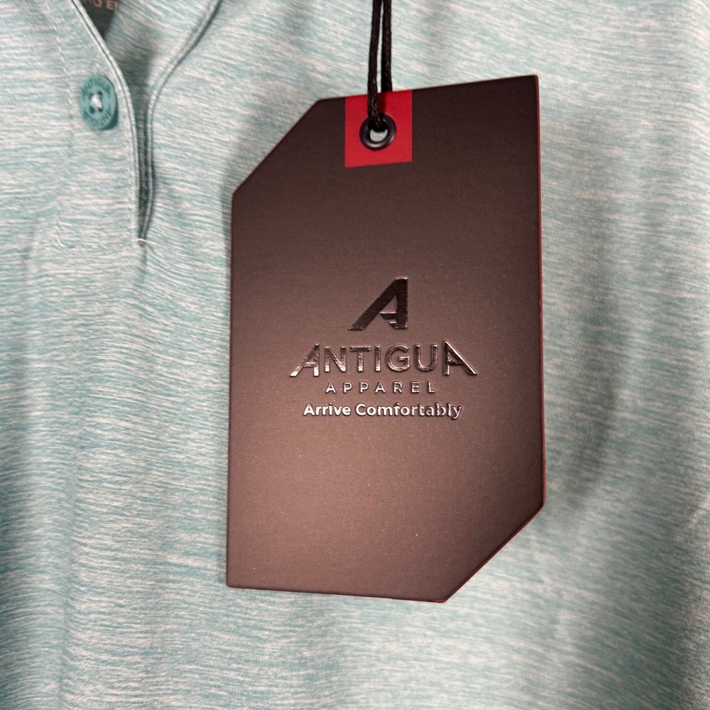 Antigua Polo Shirt Women Medium Teal NEW Scott Lake Golf Club Heathered 105239 - Picture 2 of 7